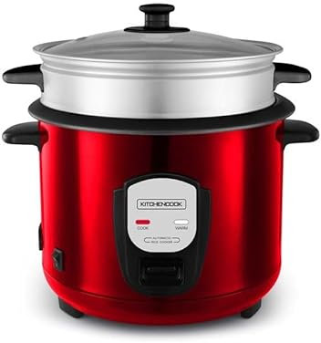Copa Arrocera De 1,8 L Rojo Con Cesta De Vapor Japan X Red De Kitchencook