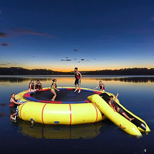 Trampolín Inflable al Aire Libre Piscina o Parque acuático del Lago Trampolín Inflable Combinado Flotante con tobogán acuático Que rebota, 5M