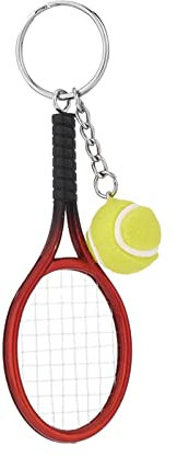 Tennis Schläger Keychain, grüner Sport Schlüsselring der Neuheit, Mini Tennisball Anhänger Geschenke, Mini-Tennisschläger mit -Schlüsselanhänger, Schlüsselanhänger Personalisiert (F, One Size)