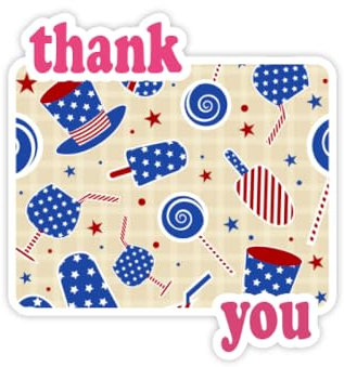 USA Hut Candy Ice Star Festival Thank You Aufkleber Zitat Grateful