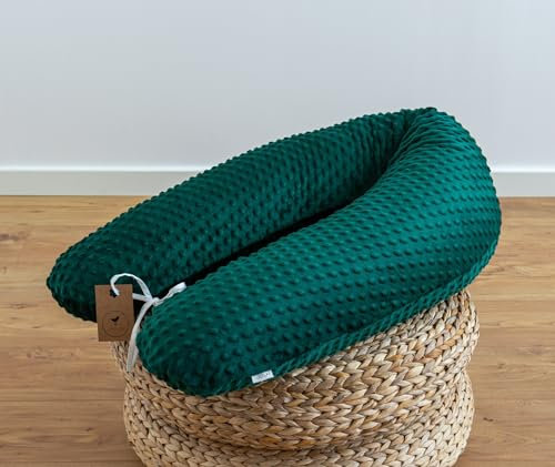 LOOLAY Schwangerschaftskissen - Stillkissen 170 cm - Seitenschläferkissen 100% Minky - mit Abnehmbarem Bezug - Ergonomisches Schwanger Kissen für Schlafen (Grun)