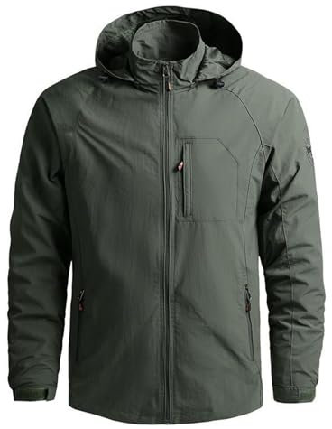 OlyljpinZ Veste de Montagne pour homme Manteaux de randonnée en plein air Décontracté à Col Montant Blouson Aviateur Jacket Léger Zippé Coupe-Vent Veste en softshell avec capuche
