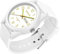 Montre à quartz analogique pour homme et femme - Étanche jusqu'à 50 m - Bracelet en silicone décontracté - Avec date, jour de la semaine, aiguilles luminescentes - Grands chiffres, Or blanc.