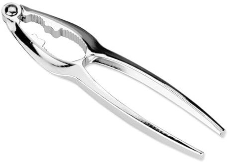 Foyscr Nutcracker, Heavy Duty Non-Slip Pecan Cracker, Hickory Pecan Cracker, Nut Shell Seafood Opening Tool, Home Kitchen Cooking Tool (Silver)