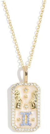 Symretie Gold Sternzeichen Zwillinge Kette,Sternzeichen Anhänger Halskette,Edelstahl Kette mit Sternzeichen,Zwillinge ketten für Damen Mädchen