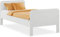 Homestyle4u 2652, Einzelbett mit Lattenrost Holzbett 90x200 Komfortbett Weiß Single Bett Senioren Komforthöhe