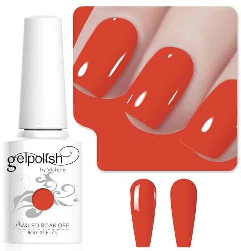 Vishine Terracotta Gel Nail Polish, 1Pcs 8ml Terracotta Color Nail Polish High Gloss Soak Off U V Gel Nail French Nail Manicure Salon DIY L263