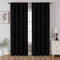 CUCRAF Schwarze Verdunkelungsvorhänge, 160 cm Länge, 2 Paneele, Stangentasche, Raumverdunkelungsvorhänge für Schlafzimmer, Wohnzimmer, isoliert, Thermisch, lichtblockierend, Fenstervorhang (B 132 x L