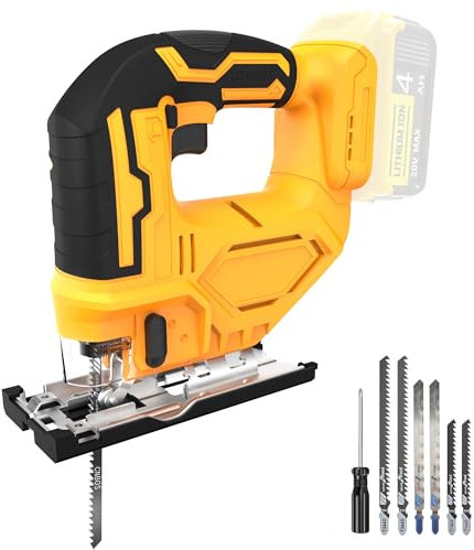Seghetto alternativo compatibile con batteria Dewalt da 20 V (batteria non inclusa) seghetto alternativo senza fili con luce di lavoro a LED, tagli smussati da 0° a 45°, 3 impostazioni orbitali per