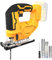 Jig saw compatible with Dewalt 20V Battery (Battery not Included) Cordless Jigsaw with LED Work Light, 0°- 45° Bevel Cuts, 3 Orbital Settings for Straight/Curve/Bevel/Circle Cutting