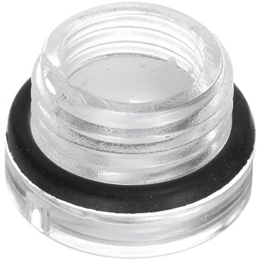 QUARKZMAN Air Compresseur Huile Vue Verre M16 x 1,5mm Mâle Liquide Niveau Jauge Plastique Rond Tête Huile Indicateur Fenêtre avec O-Anneau pour Air Compresseur Raccords Boîte, Transparent