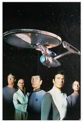 Der Film-Ein Original Vintage Special Film Poster Des Ersten Star Trek Epos Mit William Shatner Und Leonard Nimoy Leinwandposter Wandkunst Dekor Druck Bild Gemälde für Wohnzimmer Schlafzimmer