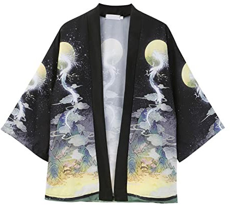 Kimono-Strickjacke für Herren, Sommer, traditionelle japanische Kleidung, taoistische Robe, Jacke, chinesischer Stil, Umhang, Nachthemd, Bademantel, Nachtwäsche für Herren, Yukata Noragi Happi Mantel,