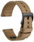 WOCCI 20mm Segeltuchstoff Uhrenarmband, Schnellverschluss, Ersatzband, Schwarze Schnalle (Khaki)