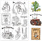 GLOBLELAND Cowboy Traktor Silikonstempel Wörter Transparente Stempel Pferd Kaktus Klare Stamps Für Karten Herstellung DIY Scrapbooking Basteln