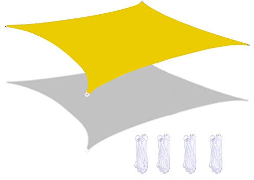 Toldo parasol impermeable de 4 x 3 m para piscinas al aire libre y jardín, patio, protección UV, 95% amarillo