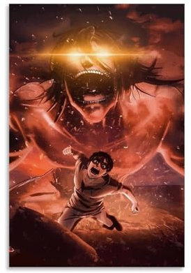 CBEJFGTX Comics Attack on Titan Main Character Eren Yeager Poster Dekorative Malerei Leinwand Wandkunst Wohnzimmer Poster Schlafzimmer Malerei 08x12inch(20x30cm)