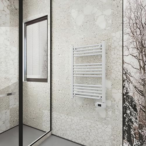 AICA Seche Serviette Electrique, 780 x 500 mm Blanc 300W, Radiateur seche Serviette électrique Salle de Bain