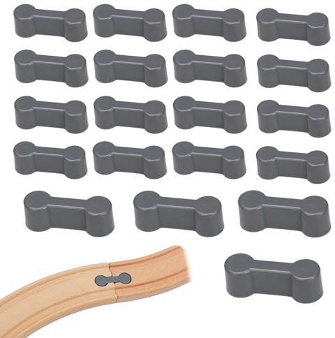 FULHANY 20 StüCk Holzeisenbahn Schienen - ZubehöR Holzeisenbahn - Holzeisenbahn Weichen - Wiederverwendbar, Geeignet zum Verbinden von Holzeisenbahnschienen,Kinderspielzeugeisenbahnen