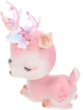 Ciieeo Kreative Shaking Deerlet Auto-deko Aus Resin Rosa Wackelnde Hirschfigur Mit Niedlichem Design Detailreiche Tisch Armaturenbrettdekoration Geschenkidee Für Familie Und Freunde