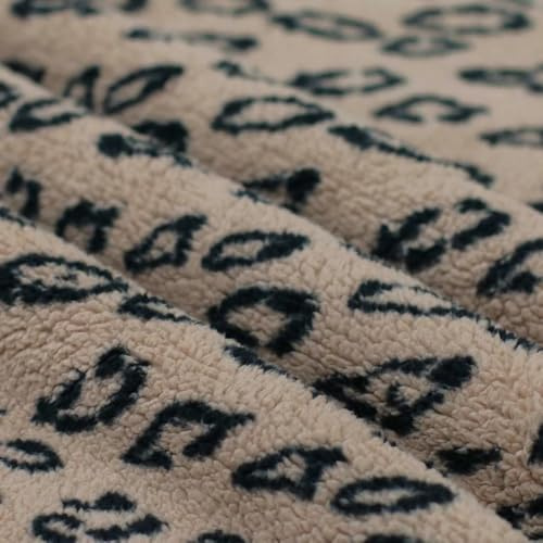 Teddy Teddystoff | Teddyplüsch | Leopard | Leo | Leomuster | Meterware | ab 50x150cm (dunkelbeige)