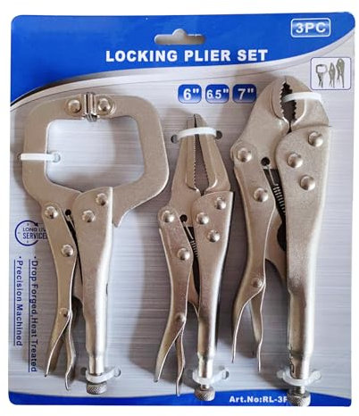 3Pcs C Clamp Locking Pliers with Swivels Pad Locking Clamp Pliers Welding Clamps for Wood Working and Welding