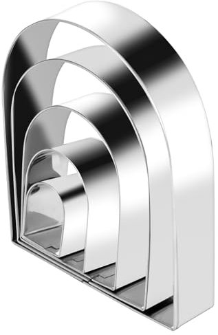 5 Stück Bogen-Ausstechformen-Sets, sichere Edelstahl-Regenbogen-Ausstechform von 2,5 bis 12,7 cm, wiederverwendbare Türform, Ausstechformen für Küche, Backen, Dessert