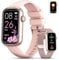 LIGE Smartwatch Herren Damen(2 Armbändern), 1.47 HD Fitnessuhr mit Schlafmonitor, Smart Watch, Fitness Tracker mit Schrittzähler/Telefonfunktion, IP68 Wasserdicht Sportuhr für Android iOS,Rosa