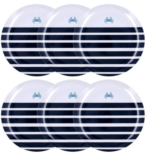 Quid Atlantic Set 6 Platos Llanos Melamina 25cm Melamina No Apto Microondas Extra Fuerte