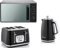 Swan Elegance Black 1.7L 3KW Kettle, 4 Slice Toaster & 20L 800W Digital Microwave SM4421BLK Contemporary Matching Kettle, Toaster & Microwave Set with a Premium Sleek Black Finish
