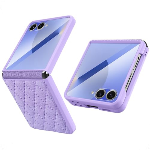 MiRowy Funda Compatible con Samsung Galaxy Z Flip7 5G 2025, con Pequeño Protector de Pantalla Carcasa Funda, Prueba de Golpes Cover Case para Samsung Galaxy Z Flip7 5G - Púrpura