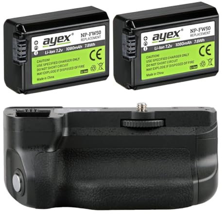 Meike MK-A6300 Pro Battery Grip for Sony Alpha A6300 with Timer Remote Control and 2x NP-FW50 Batteries