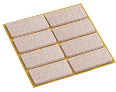 Metafranc Filz-Gleiter TopSoft 20 x 40 mm - selbstklebend - beige - 8 Stück - Effektiver Schutz Ihrer Möbel & Stühle / Möbelgleiter-Set für empfindliche Böden / Stuhlgleiter / Bodengleiter / 644856