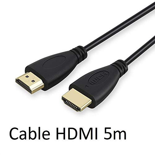 Cable HDMI Male 5m pour TV Philips Console Gold 3D Full HD 4K Television Ecran 1080p Rallonge (Noir)