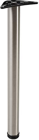 Gedotec Pied de Table Réglable - Pied de Meuble pour Bureau, Table de Cuisine, Plan de Travail - Vis et Plaque de Fixation - Hauteur 710 mm Diamètre 60 mm - Supporte 80 kg - 1 Pièce