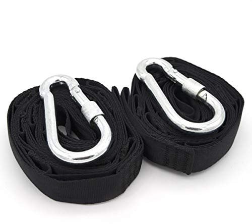 AMANKA Kit pour Suspendre à Arbre Poutre hamacs 300kg 2X Sangles 280x2,5cm Noir