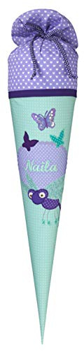 Schultüte mit Namen, Stoffschultüte, Schultüte aus Stoff Mädchen