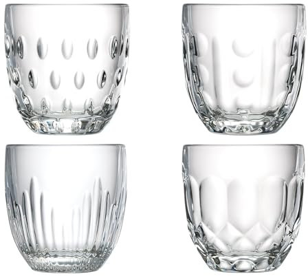 La Rochère-Coffret de 4 verres à eau 4 modèles assortis-TROQUET-Origine France Garantie