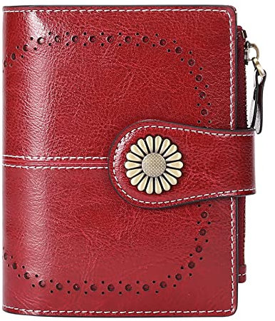 SENDEFN Portefeuille Femme Cuir Porte Monnaie Femmes Porte-Cartes Portefeuille Zippé Femmes avec 16 Emplacements pour Cartes Anti RFID Portefeuilles