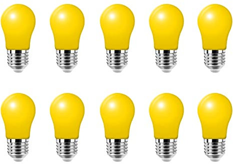 HUAMu 10 Stück E27 Schraubsockel 3W LED Glühbirne Lampe Gelb für Urlaub Party Dekoration, Home Licht, Nacht Licht Laternen