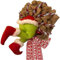 DOUFAN Wie der Weihnachtsdieb Weihnachts-Sackleinen-Kranz gestohlen hat, dekorative Weihnachtskränze für die Haustür, Grinch-Weihnachts-Sackleinen-Kranz (12 Zoll)