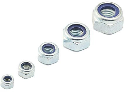 DIN 985 Selbstsichernde Muttern (M18) 5 Stück - galvanisch verzinkt 8.8 Stahl - Stopmuttern Sechskant Sicherungsmuttern