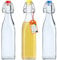 KADAX Bouteille en Verre de 500ml avec Bouchon Hermétique pour la Conservation des Boissons, Parfaite pour le Kombucha et la Limonade (Lot de 3)