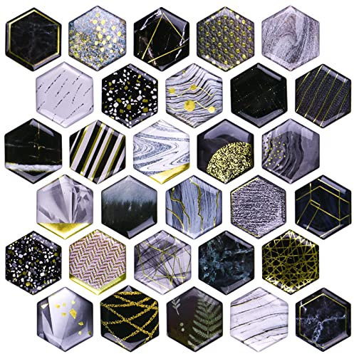 MORCART Hexagon Magnete für Magnettafel, Kühlschrankmagnete für Kühlschrank Whiteboard Küche Klassenzimmer Büro Kabine Lustige Dekorative Magnete Geschenke für Erwachsene Kinder (Schwarz)