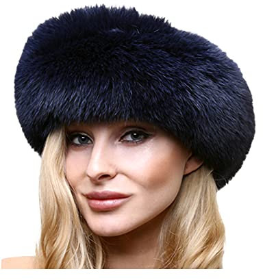 Acrawnni Damen Mütze mit Kunstfell, russisch, dick, warm, für den Winter, warm, Schwarz , Einheitsgröße