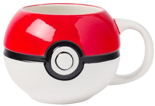 Silver Buffalo Pokemon Pokeball Ceramic 3D Sculpted Mug, 20 Ounces