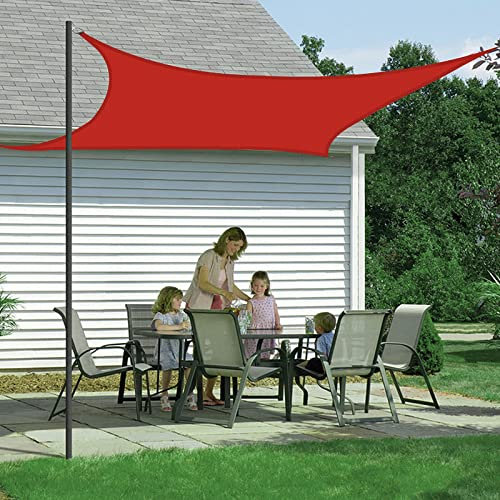 Sonnensegel Regenfest und Wasserdicht mit UV Schutz, Rechteck 3x5m, Sonnensegel für Balkon Garten Terrasse Sonnenschutz Sichtschutz Windschutz Wasserfest Wetterfest - Rot