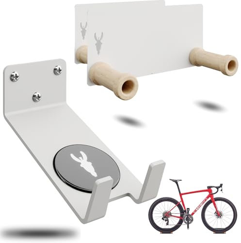 ZAMURANO- Fahrrad Wandhalterung- Unterstützung für Pedale - Horizontale Unterstützung- Kompatibel mit Allen Arten von Fahrrädern. (Weiß, 1 Fahrrad)