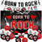 Sursurprise Rock and Roll Partydekorationen Born to Rock Hintergrund Banner Girlande Luftballons 1950er Jahre Musik Rock Star Geburtstag Party Supplies