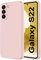 Qasyfanc Coque Protection Caméra pour Samsung Galaxy S22, Coque Samsung S22 5G Silicone Housse de Protection Antichoc, Mince, Souple, Élégante - Rose